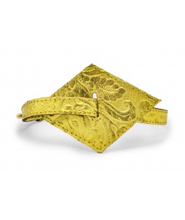 Geometrical Belt in Gold Leather